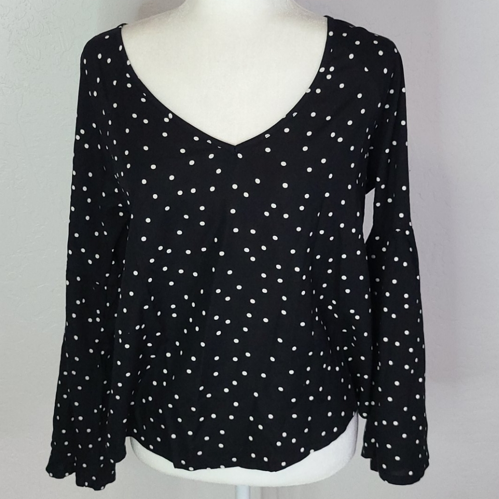 NWT Roxy black & white polka dot crop top small
